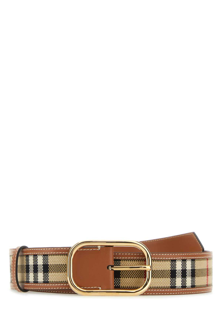 BURBERRY BROWN SIGNATURE CHECK BELT