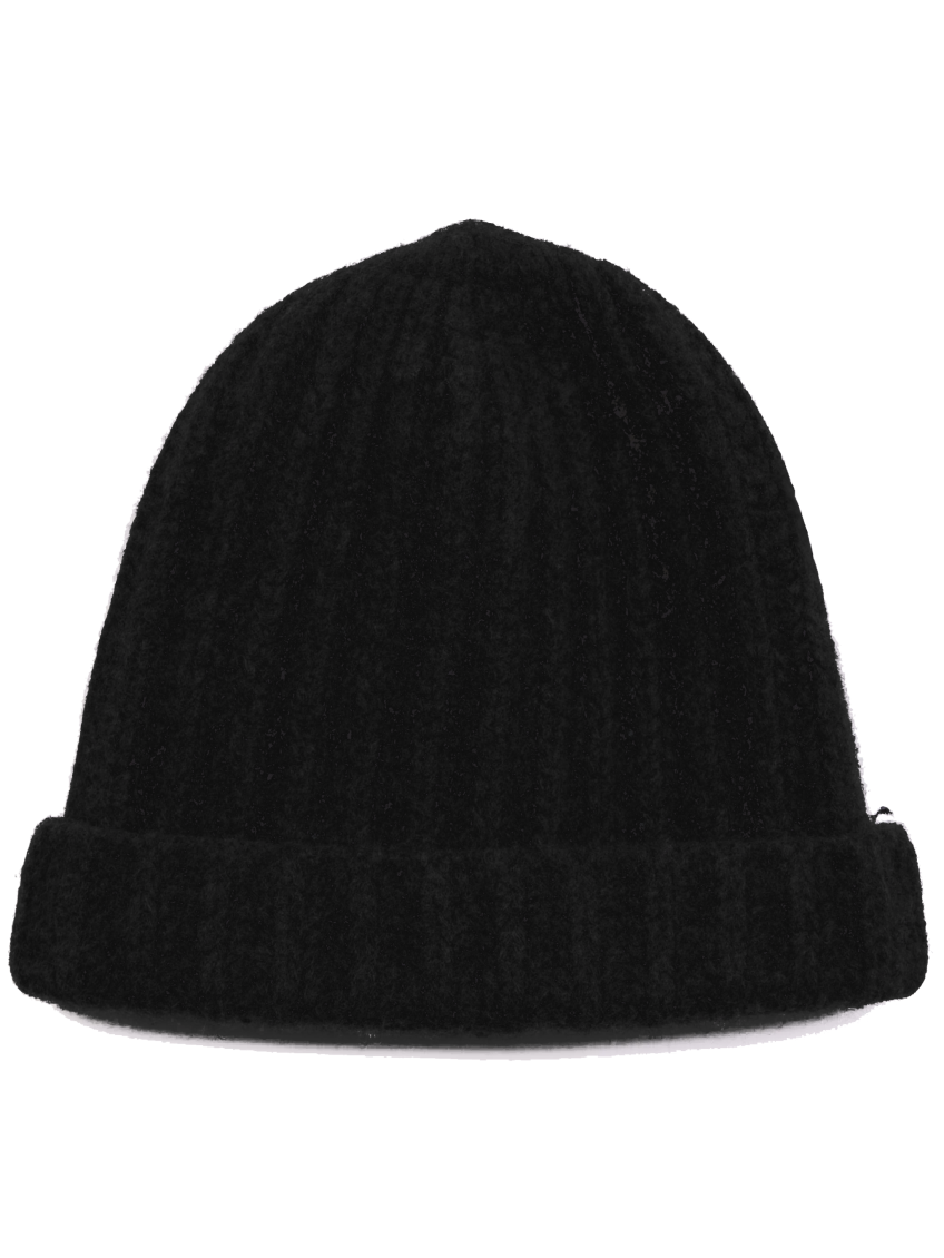 Maison Margiela Ribbed Knit Wool Beanie With Folded Brim