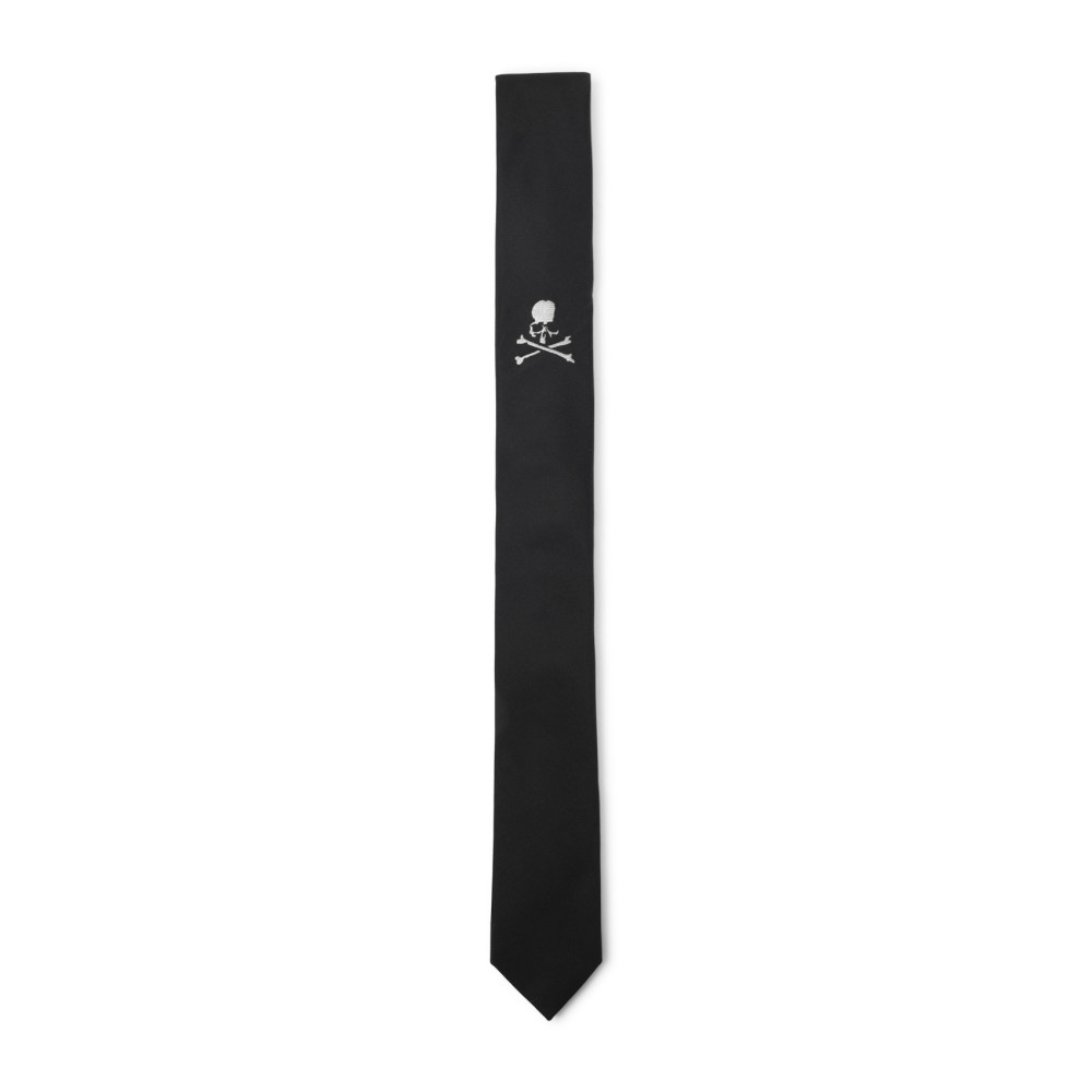 Mastermind Japan Skull And Crossbones Slim Tie In Black