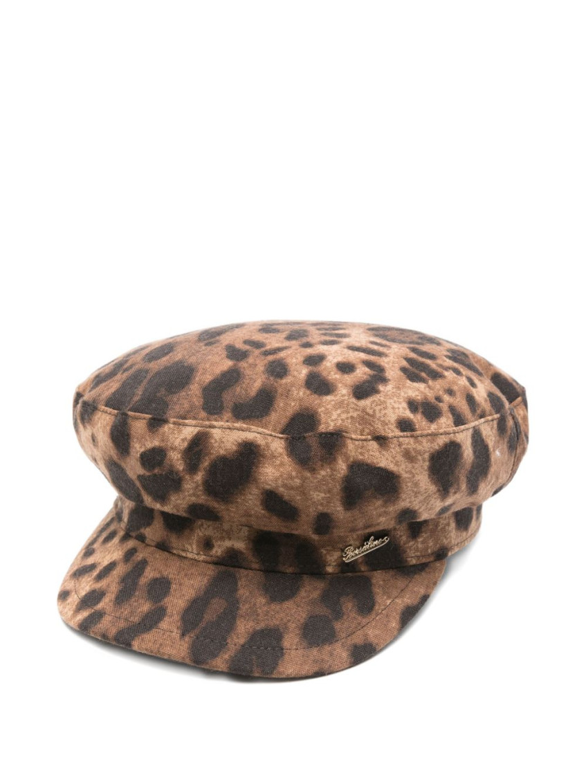 Borsalino Leopard Print Wool Hat In Multi