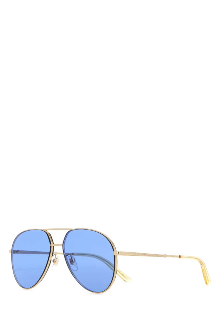 Gucci Golden Blue Aviator Sunglasses In Blue