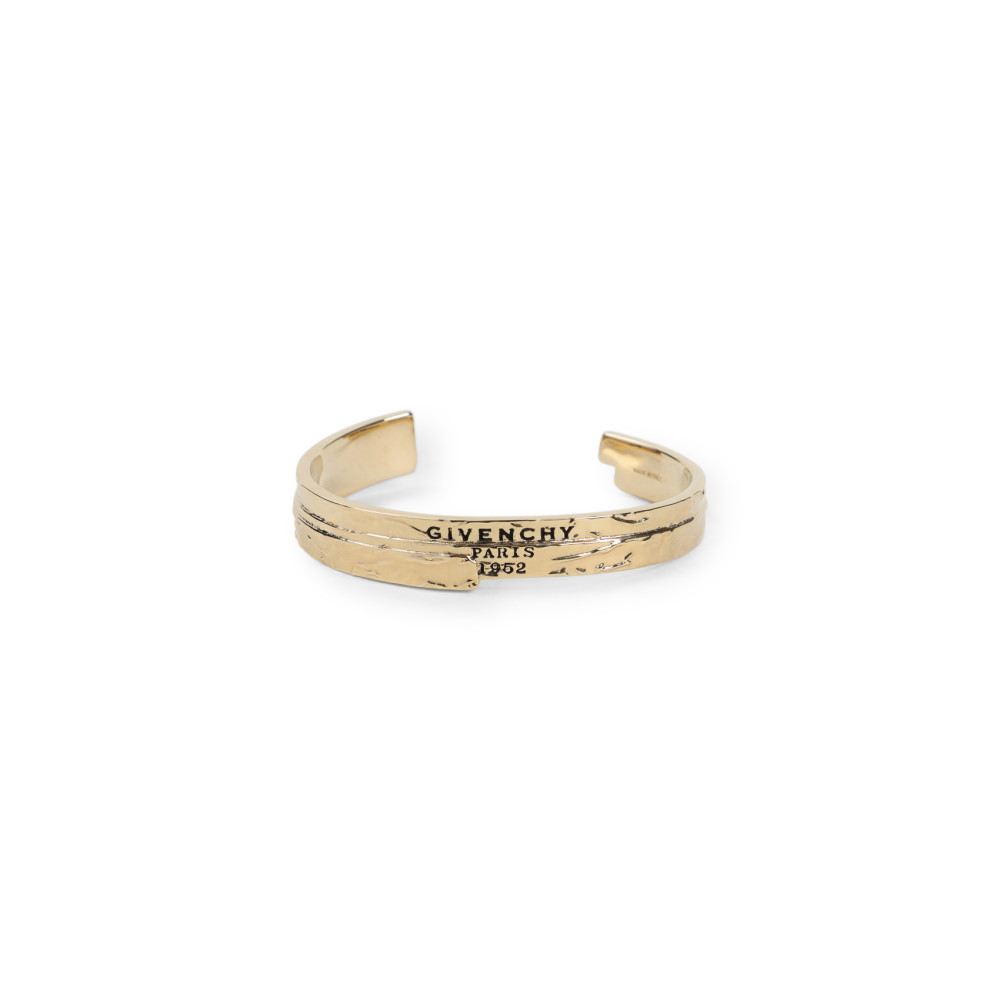 Givenchy Modern Open Cuff Bracelet Textured Finish In Gold