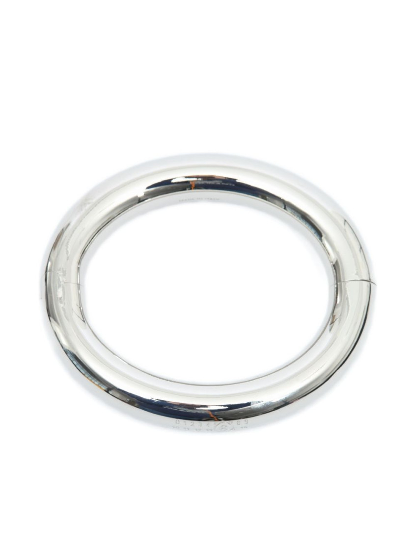 Mm6 Bangle Rings MM6 Maison Margiela Silver Numeric Pattern Bangle Bracelet for Women ...