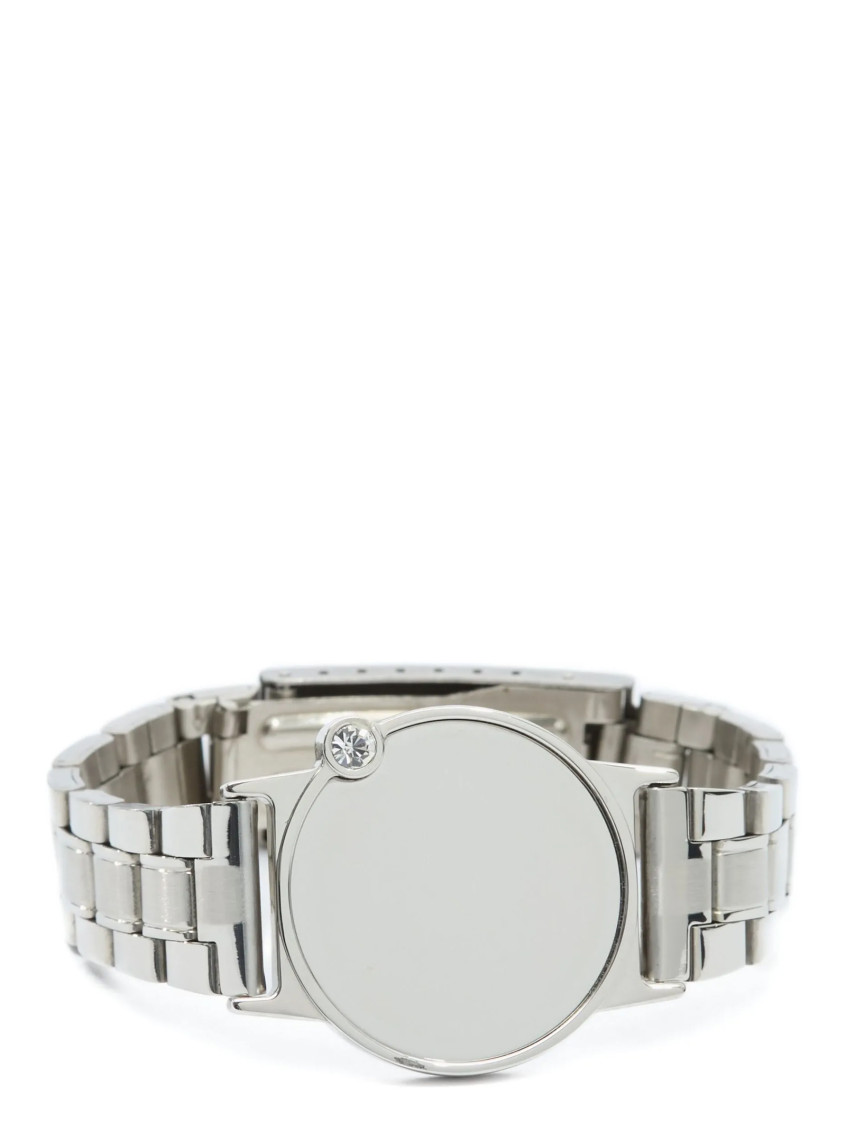 Mm6 Maison Margiela Silver Trompe Mirrored Bracelet In Gray