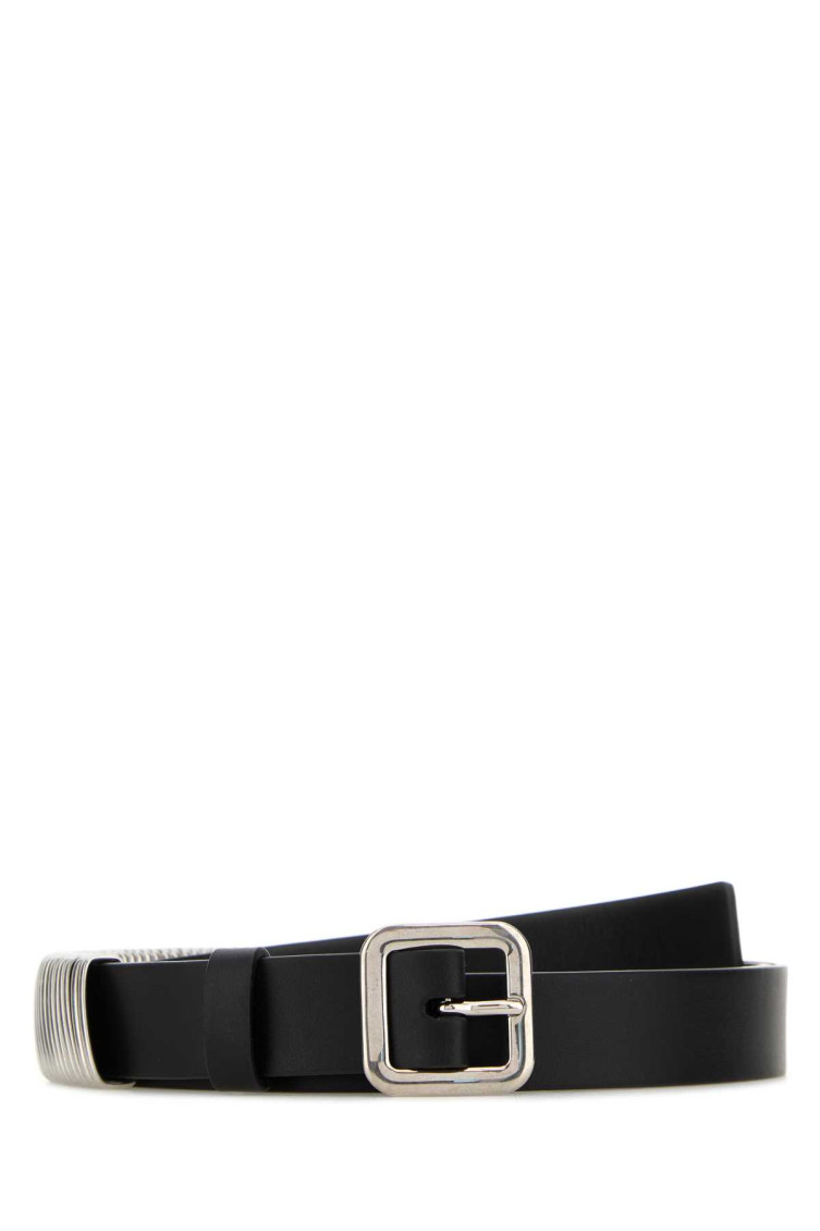 Jil Sander Women Black Leather Belt In Black