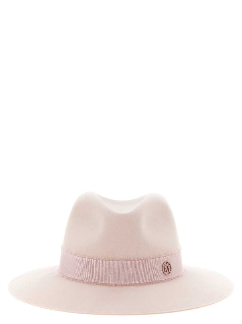 Maison Michel Light Pink Logo Fedora Hat
