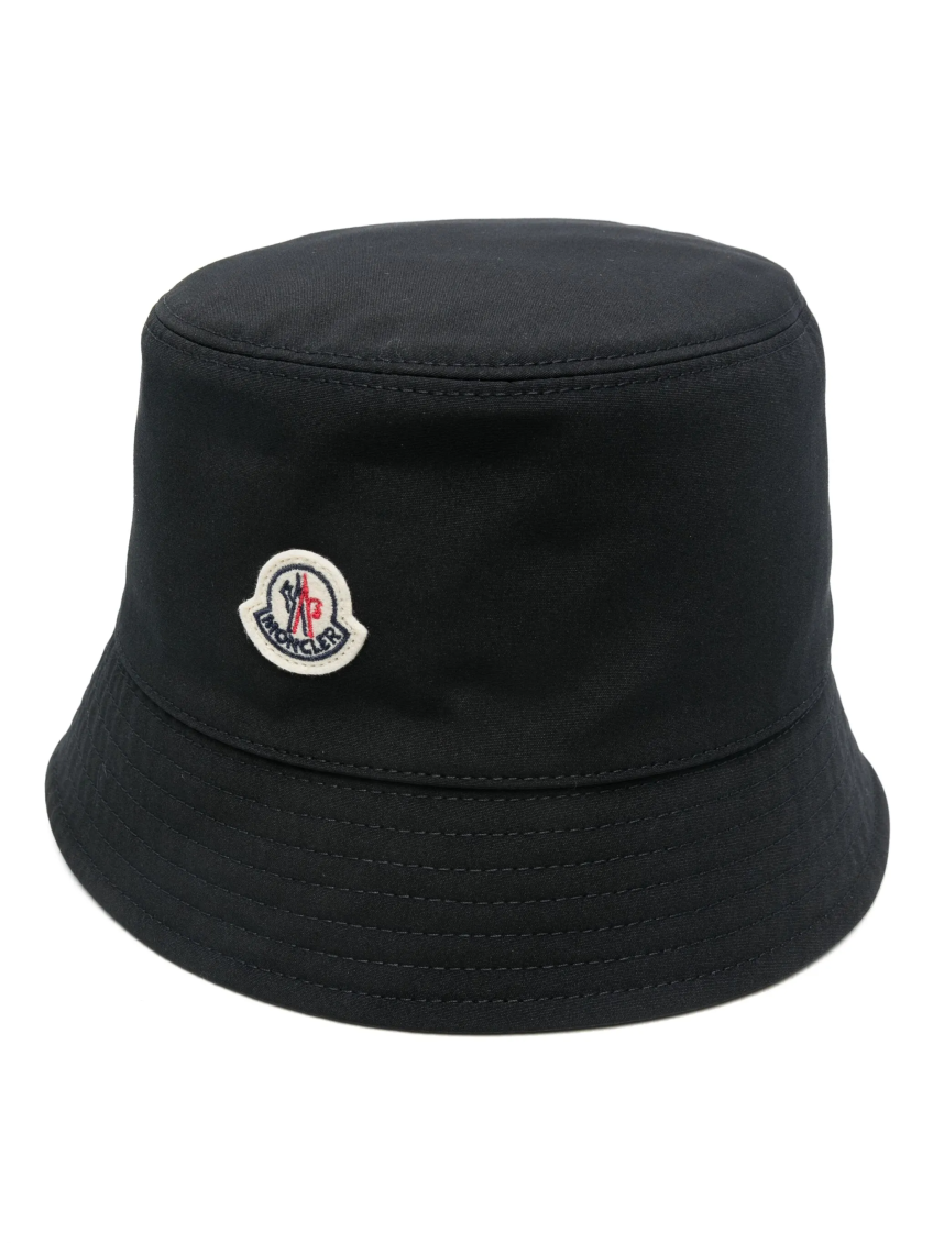 Moncler Bucket Hat Stitched Brim In Black