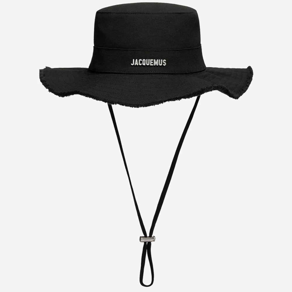 Jacquemus Le Bob Artichaut Raised Logo Bucket Hat In Black