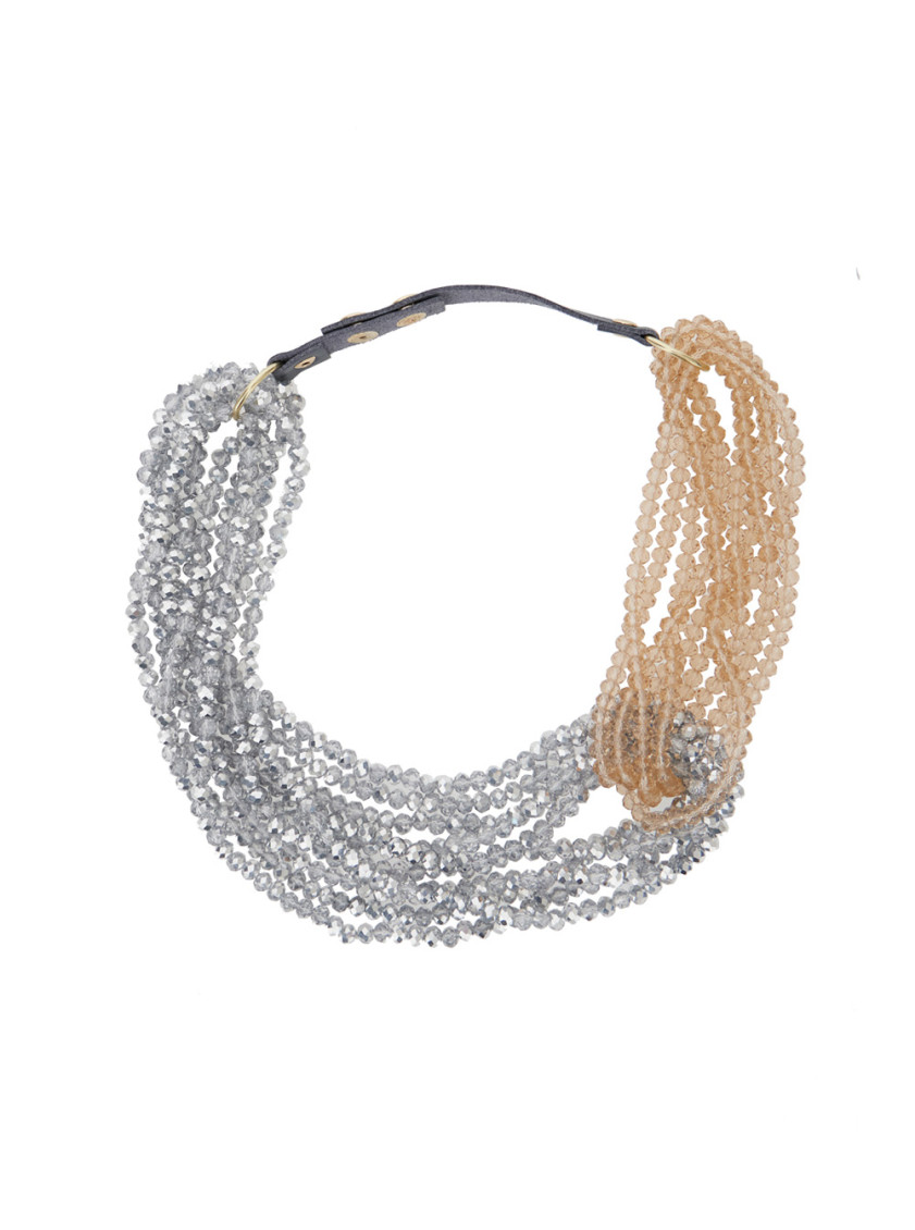Antonelli Two Tone Bead Necklace In Silver