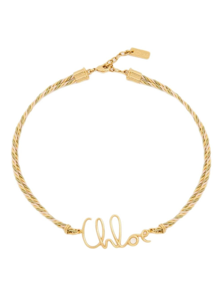 Chloé Braided Rope Necklace For Summer In Gold