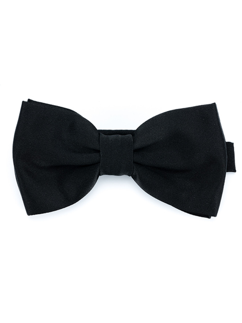 Tagliatore Black Solid Butterfly Bow Tie In Burgundy