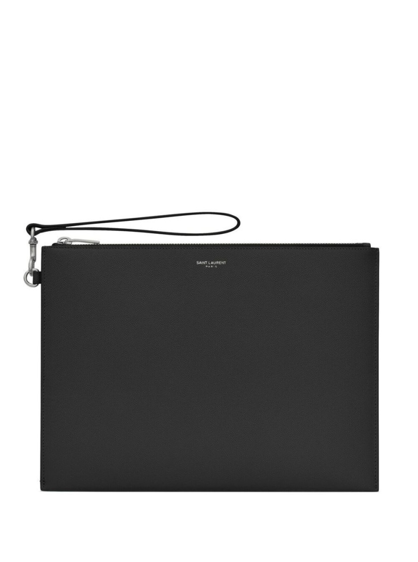 Saint Laurent Black Logo Wallet In Black