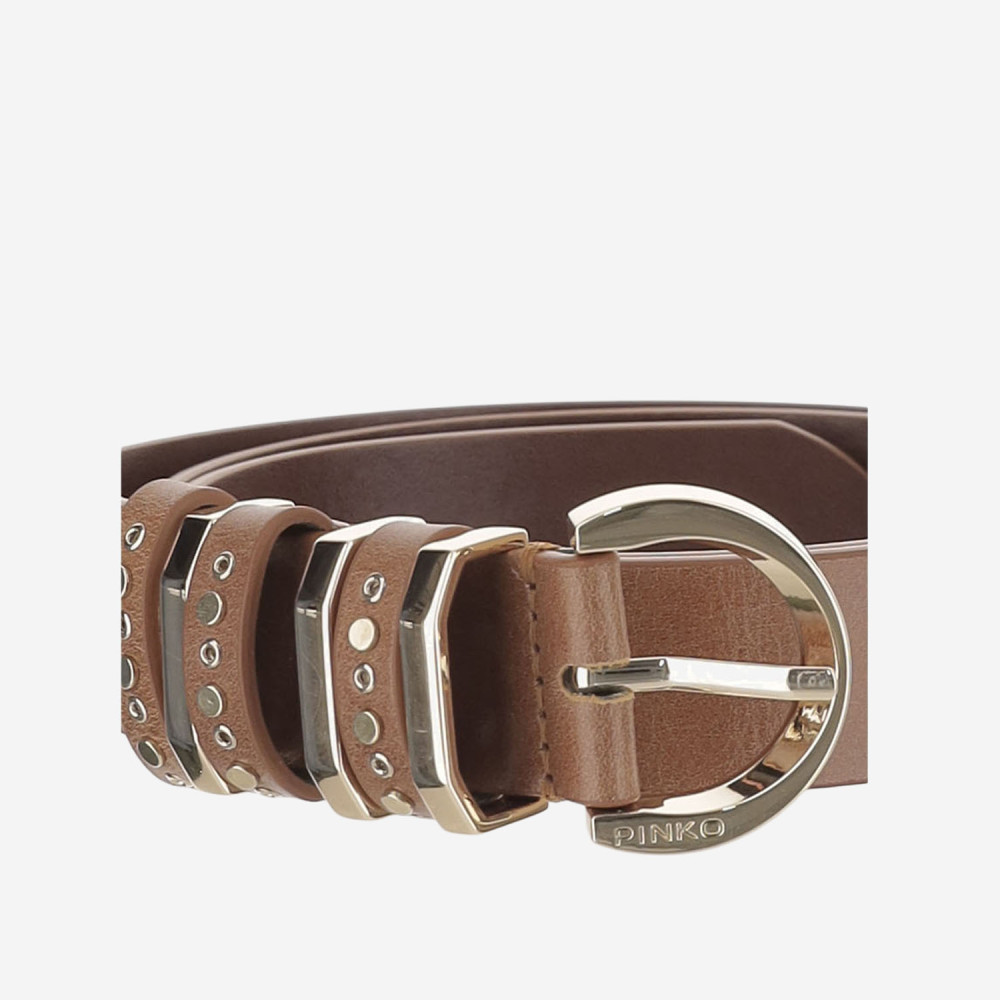 PINKO Brown Calfskin Regular Women\'s Belt Pinko Belt woman - Brown | 100143A32A | GIGLIO.COM main image 2