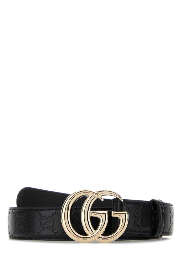 Gucci Black Embossed Logo Belt for Women Online USA at  display picture 1