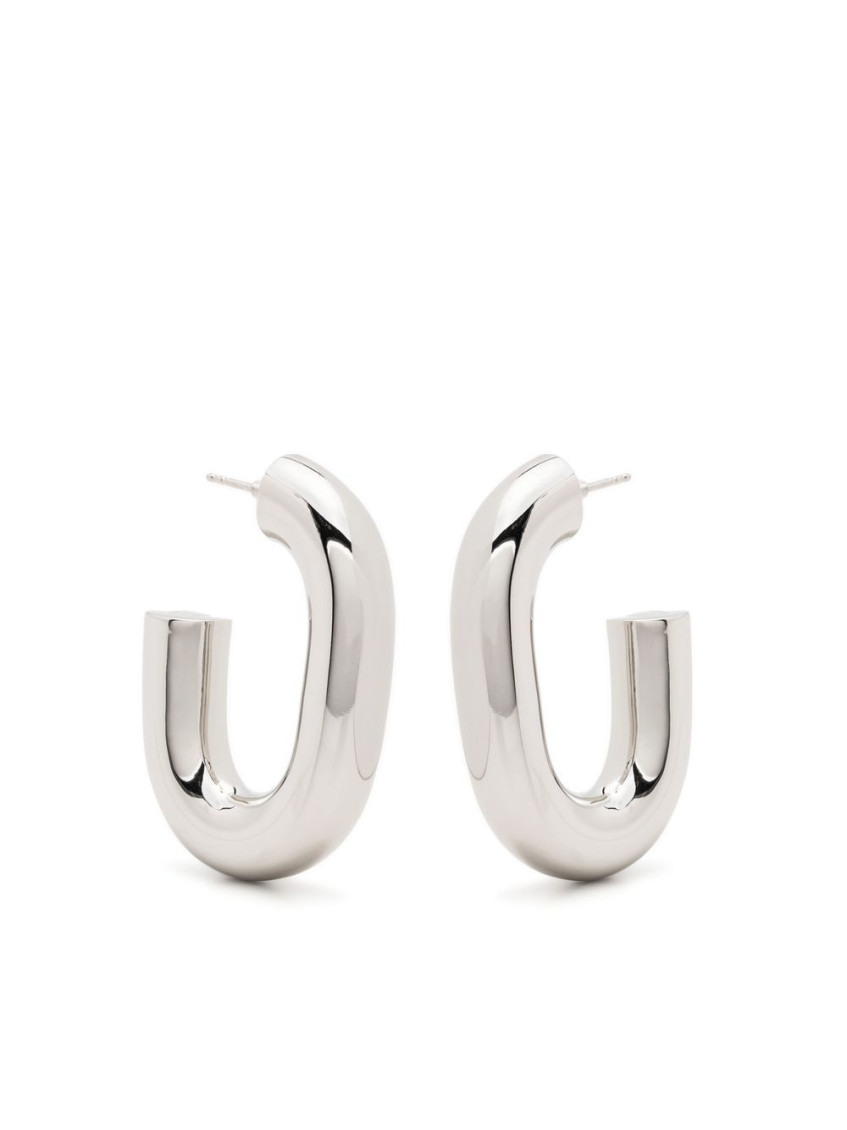 Rabanne Xl Link Hoop Earrings In Silver