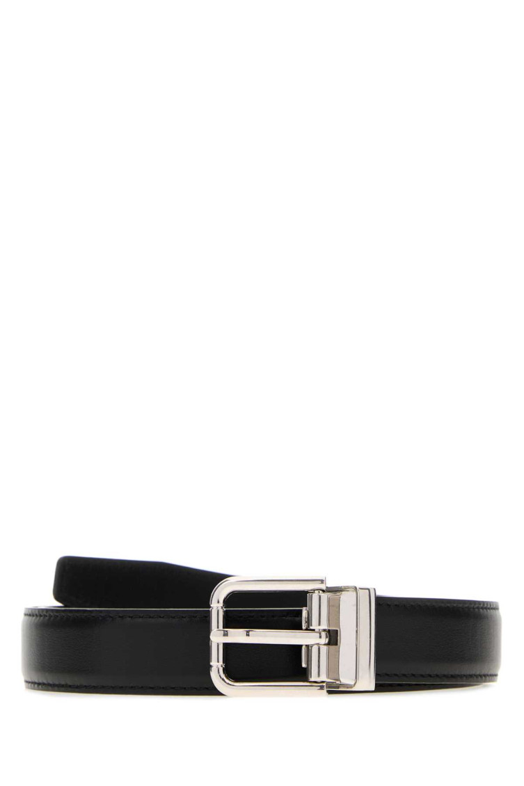 Dolce & Gabbana Black Logo Buckle Belt for Men Online USA at