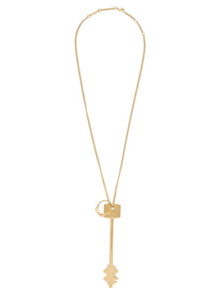 Rabanne Chain Necklace Featuring A Key Pendant In Gold