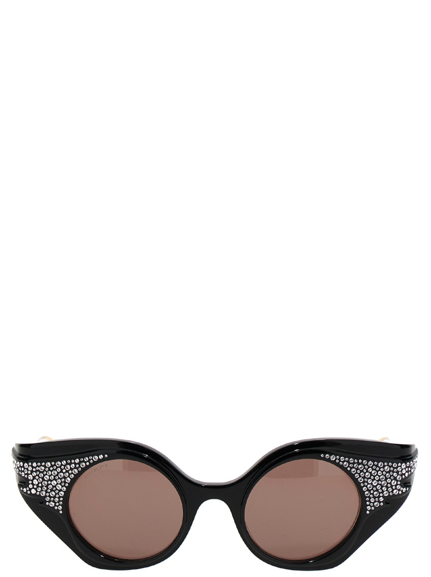 Gucci Black Cat Eye Sequin Sunglasses. In Black