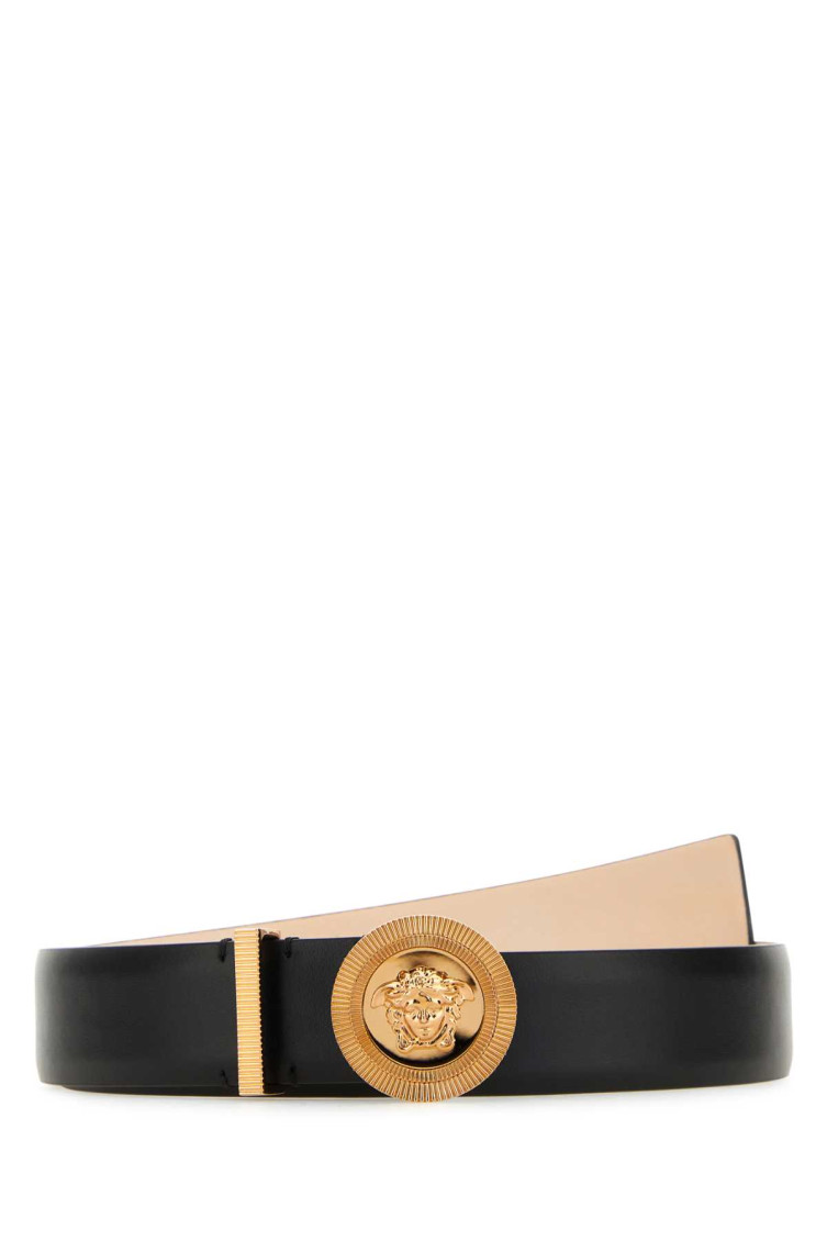 Versace Black Medusa Buckle Belt In Black