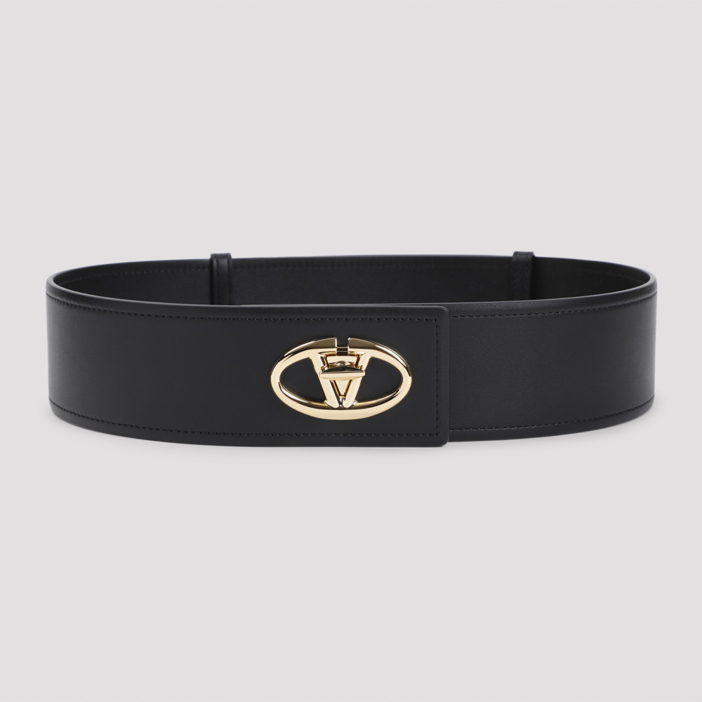 Shop Valentino Black Vlogo Belt