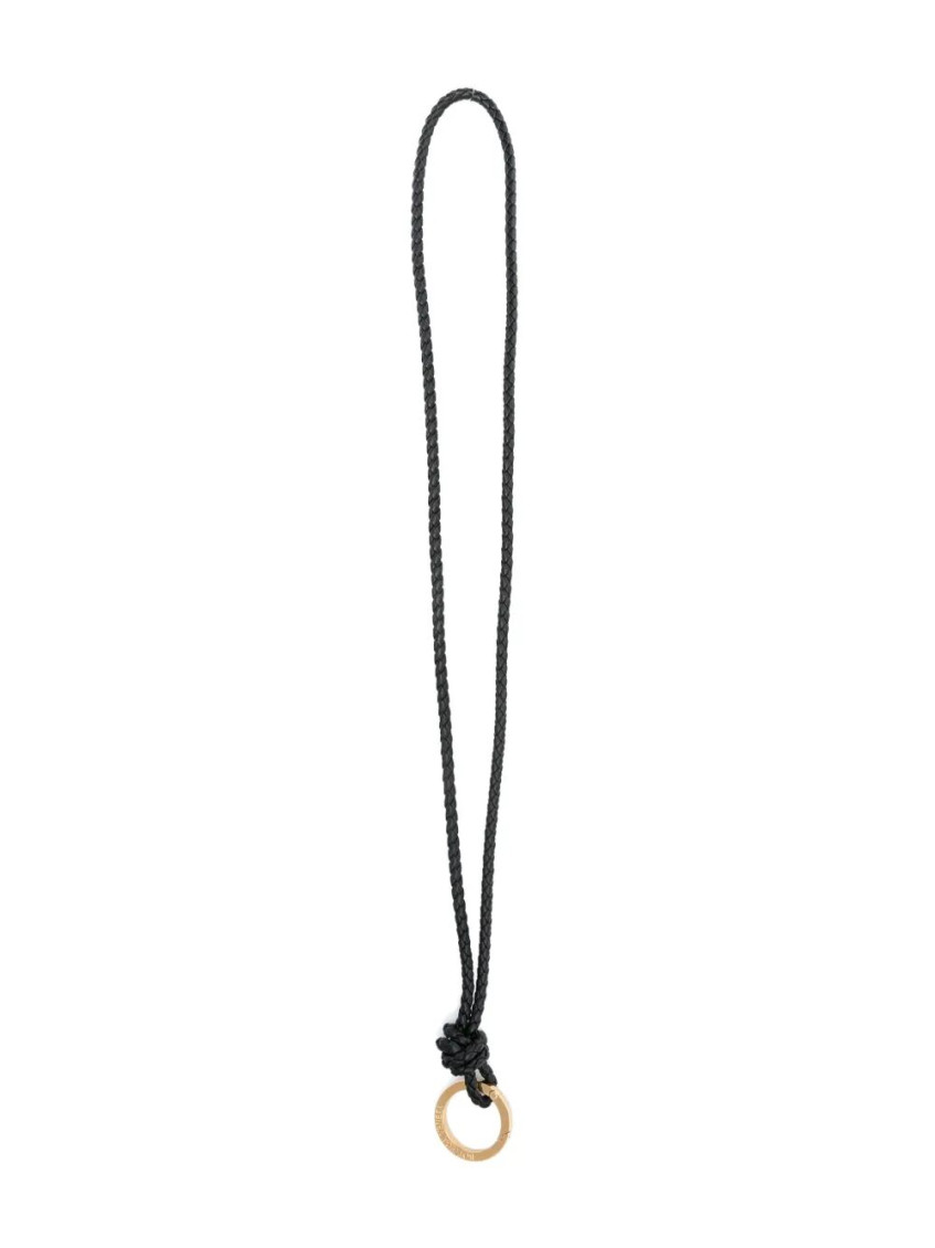 Bottega Veneta Braided Long Key Ring Accessories In Black