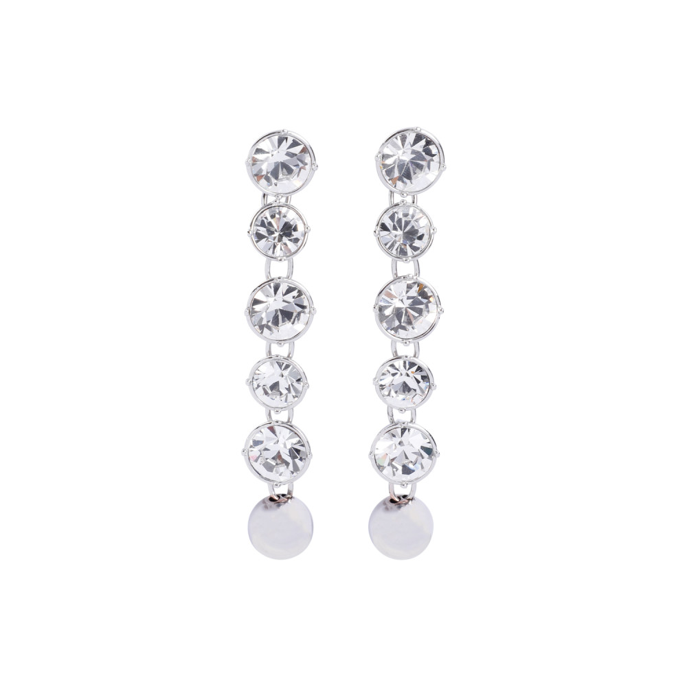Jean Paul Gaultier Crystal-embellished Drop Earrings In Silver