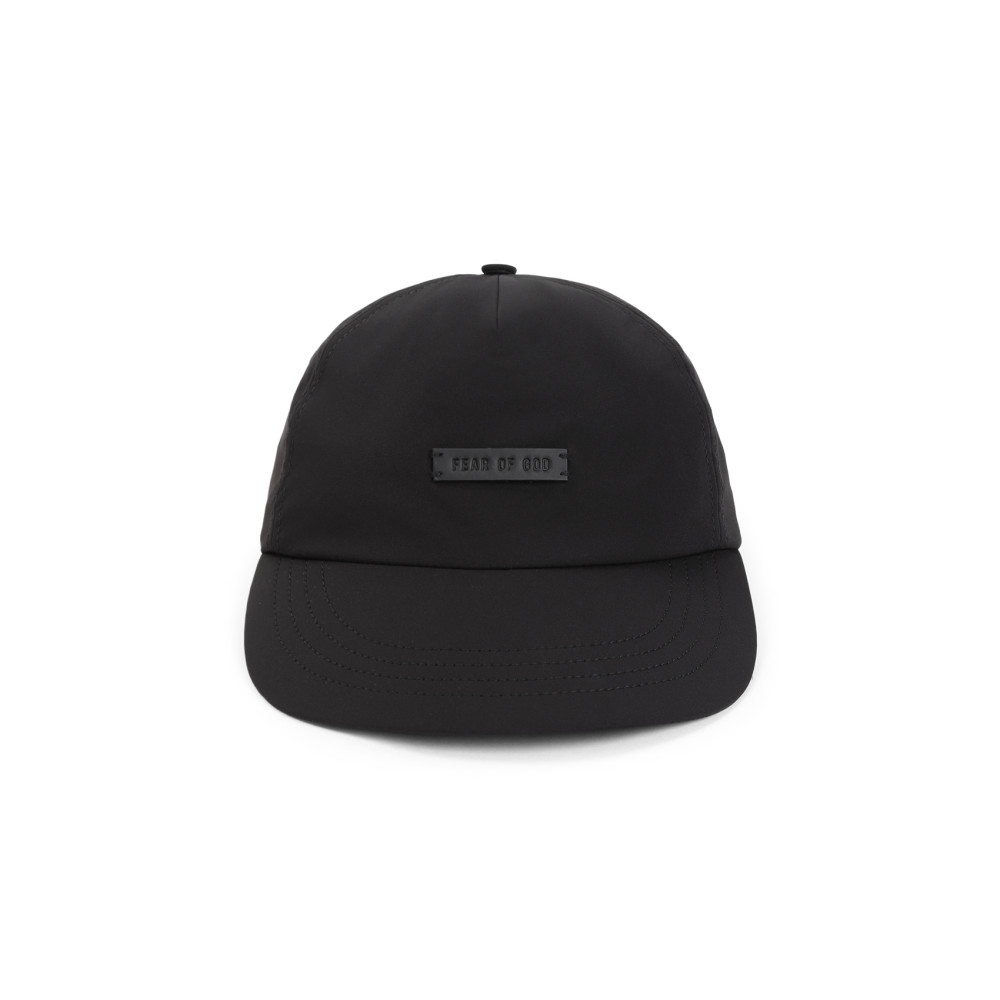 Fear Of God Black Logo Baseball Hat In Black