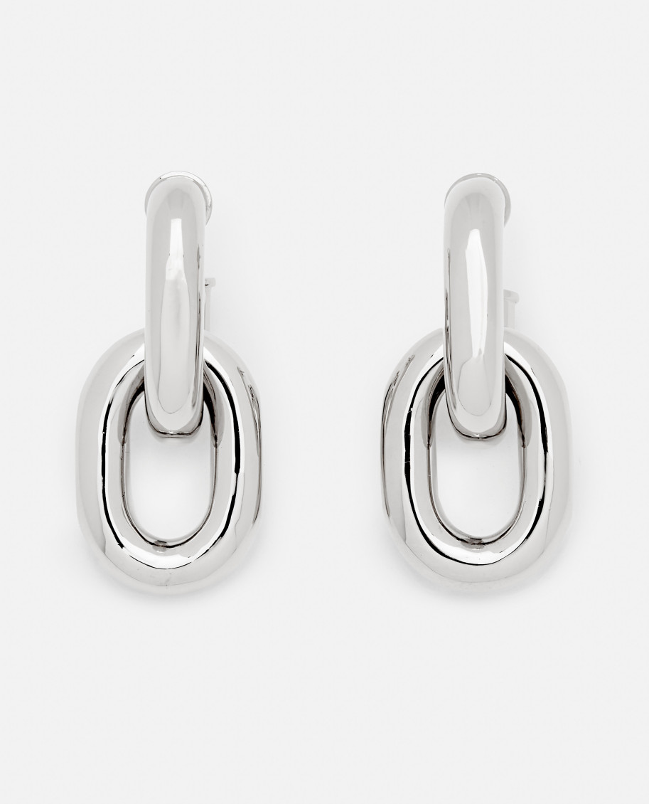 Rabanne Silver Xl Link Double Hoop Earrings In Silver