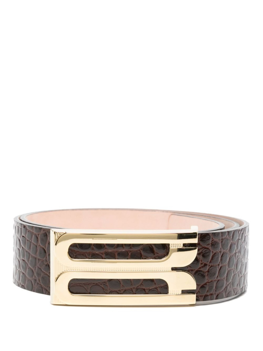 Victoria Beckham Jumbo Frame Belt In Brown