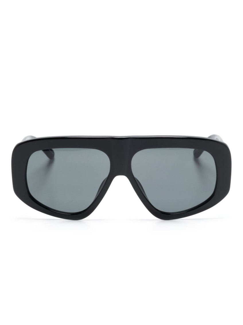 Attico Oversize Rectangular Sunglasses Thick Arms In Black