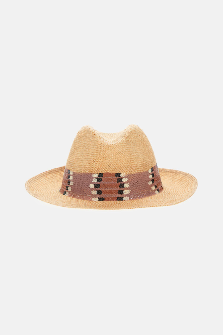 Exquisite J Wide-brim Raffia Hat In Brown