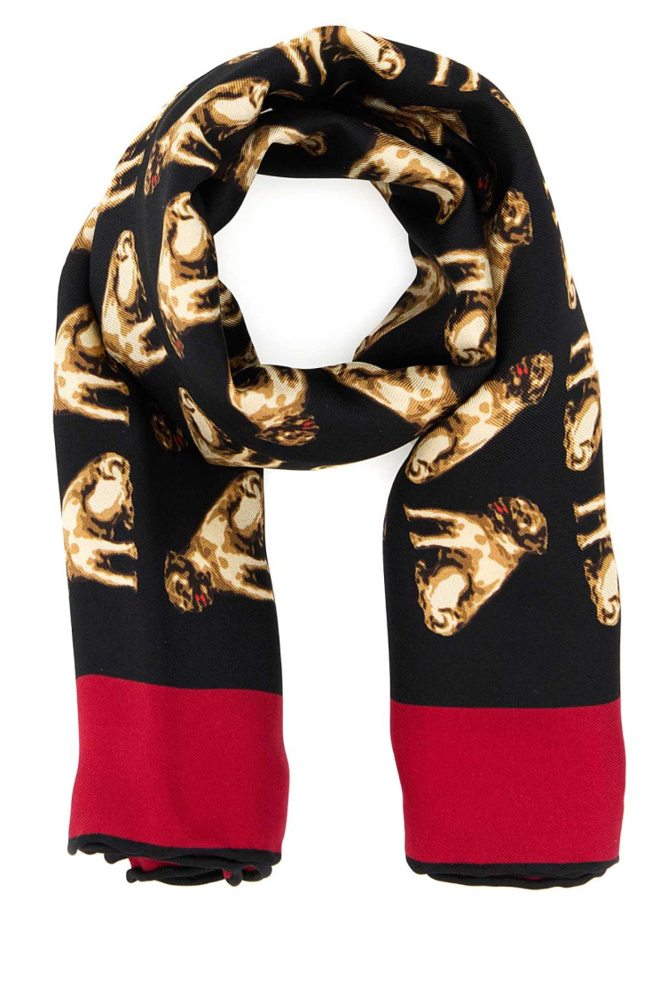 Valentino Foulard Petit Charles In Seta Stampata Donna In Black