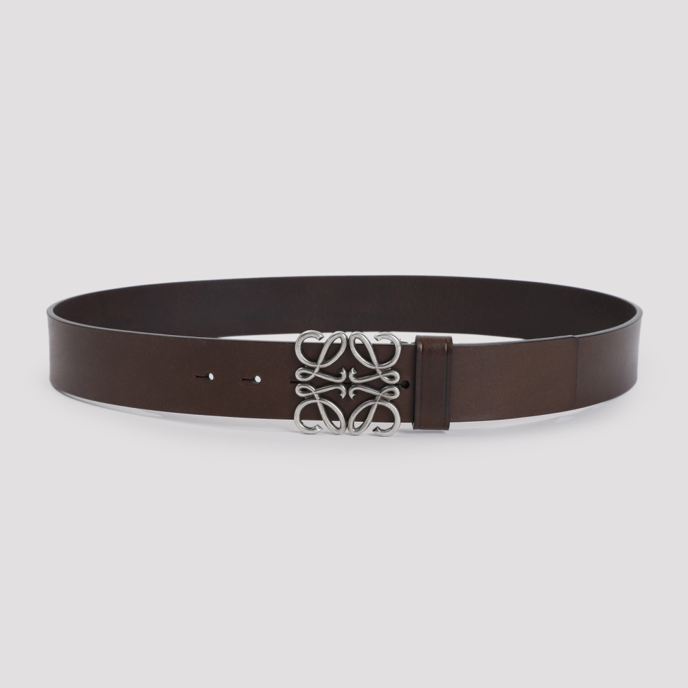 Loewe Chunky Anagram Adjustable Calf Skin Belt In Brown