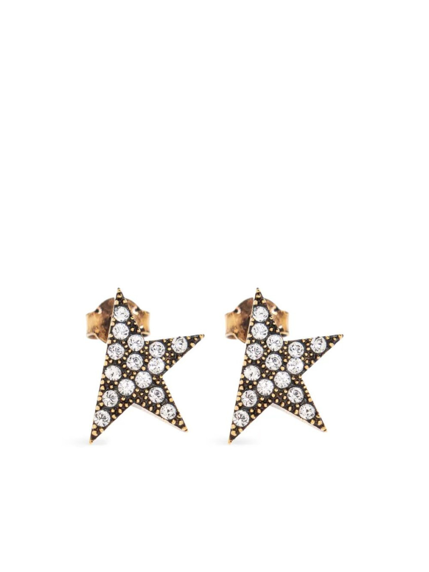 Golden Goose Golden Star-shaped Embellished Earrings In Gold