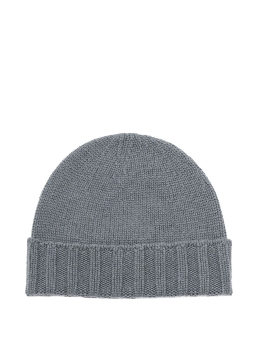 Drumohr Grey Textured Beanie Hat In Gray