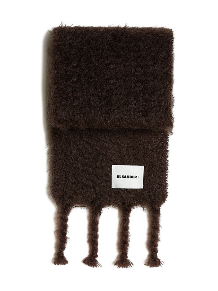 Jil Sander Luxurious Soft Fringed Scarf Accessory In Black