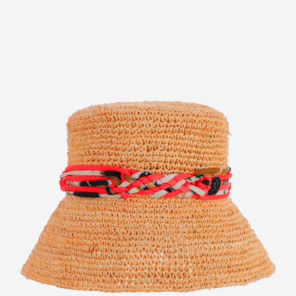 Maison Michel Natural Axel Raffia Bucket Hat In Brown