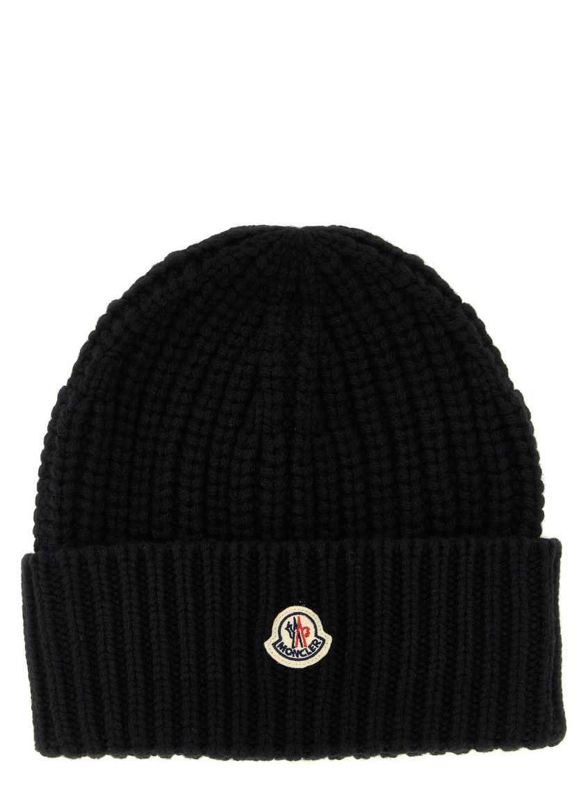 Moncler Women Beanie Wool And Cashmere Hat In Black