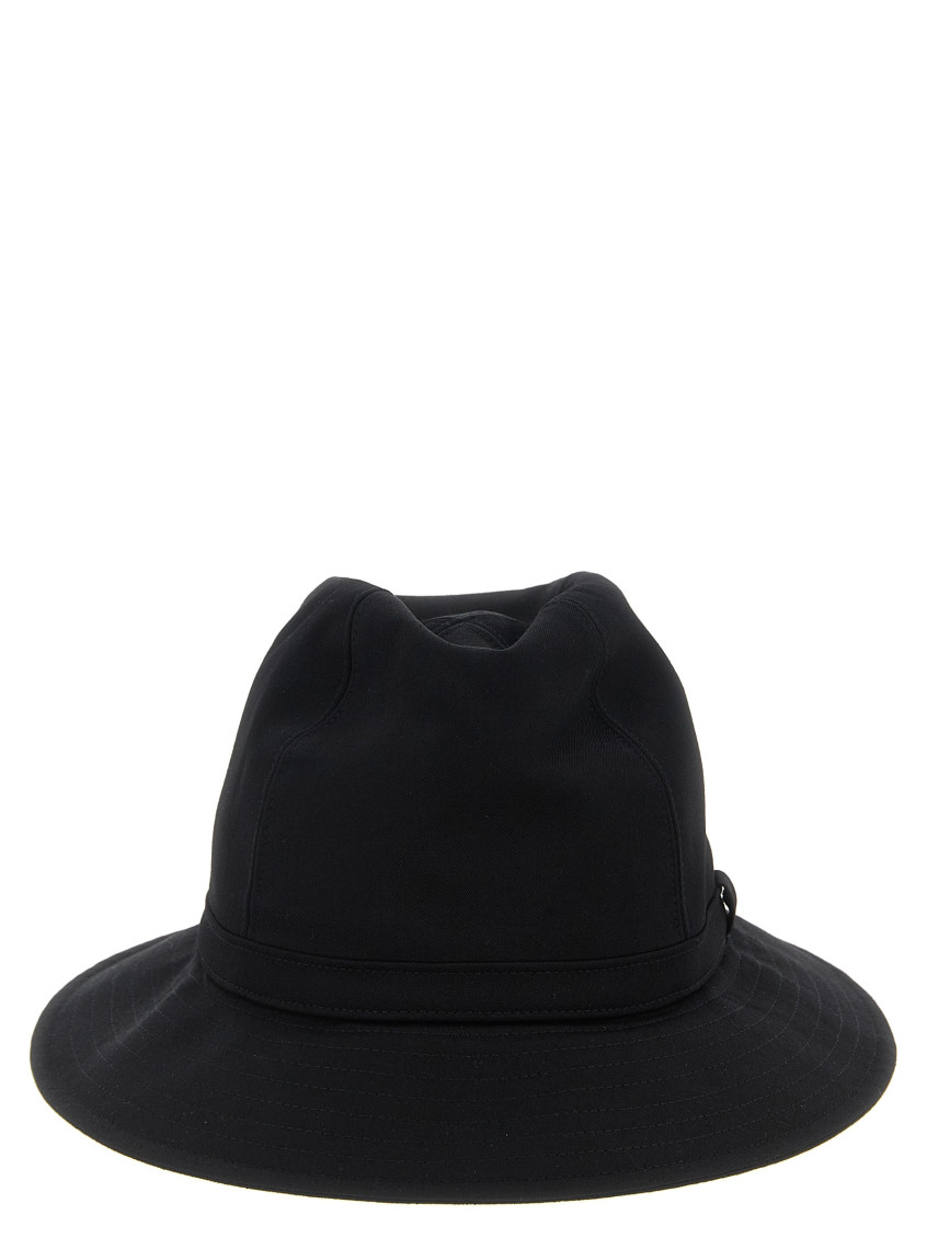 Yohji Yamamoto Black Wool Gabardine Fedora In Black