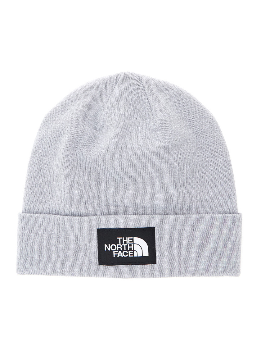 The North Face Grey Textured Logo Beanie Hat In Gold