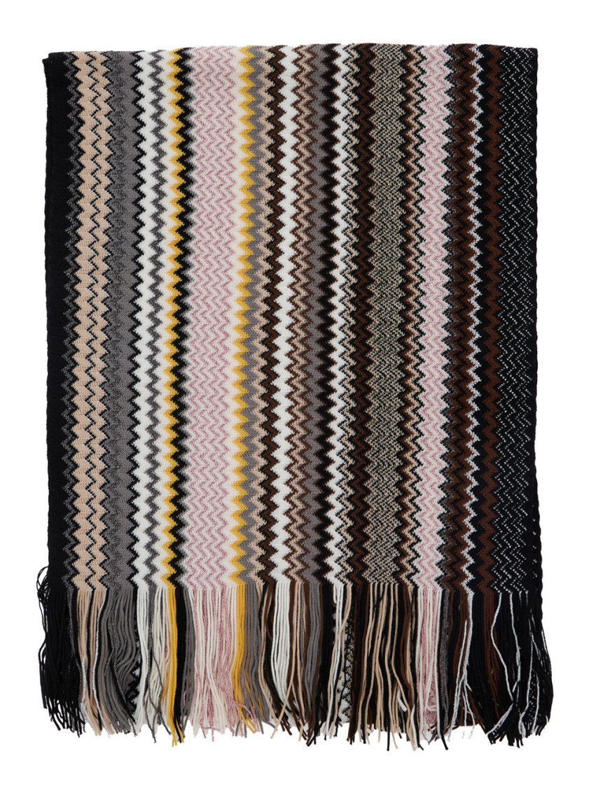 Missoni Multicolor Rectangular Scarf With Chevron Motif In Viscose Blend Woman In Multi