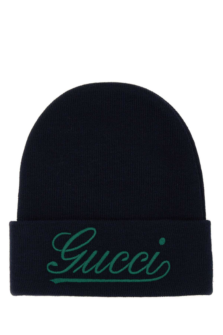 Gucci Navy Blue Logo Beanie Hat for Men Online India at Darveys.com