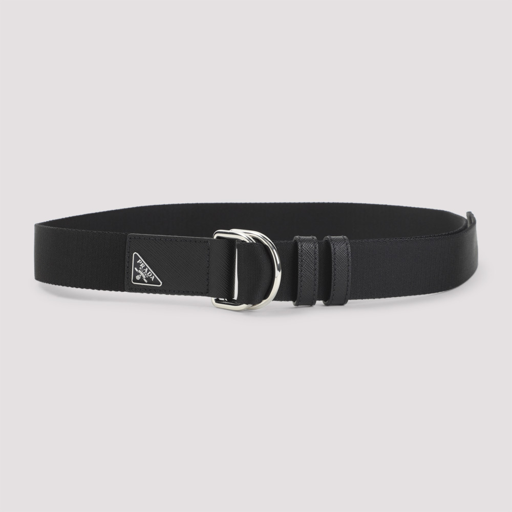 Prada Black Logo Woven Belt for Men Online USA at Darveys.com