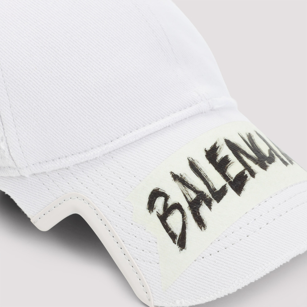 Balenciaga White Logo Baseball Hat for Men Online India at Darveys.com