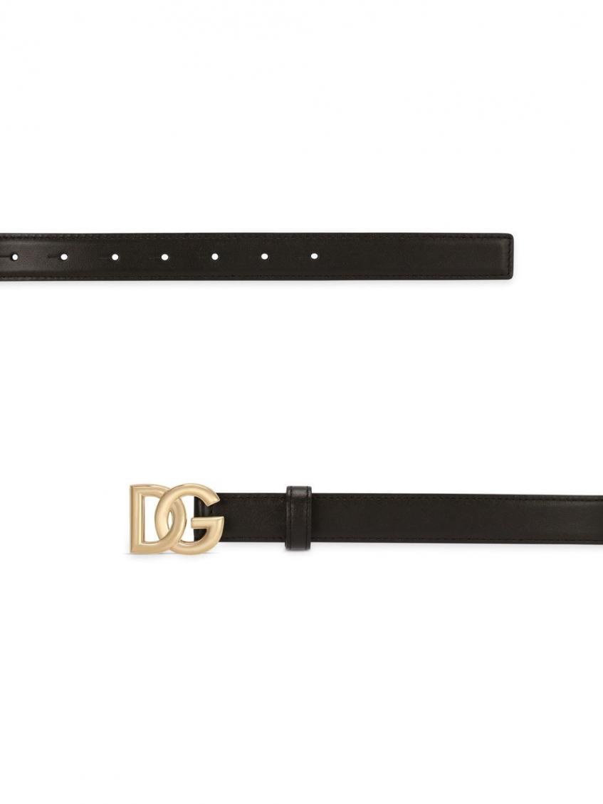 Dolce & Gabbana Black Dg Logo Leather Belt for Women Online India
