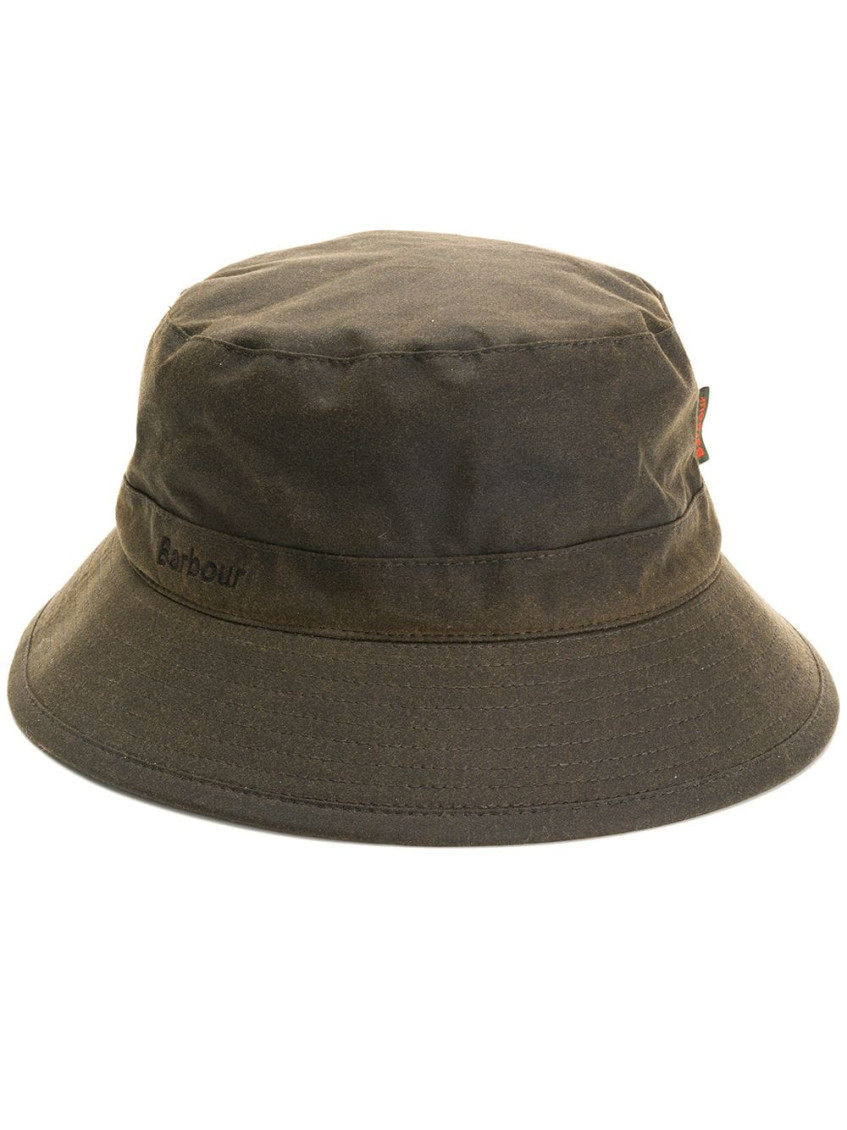 Barbour Olive Green Logo Bucket Hat In Olive