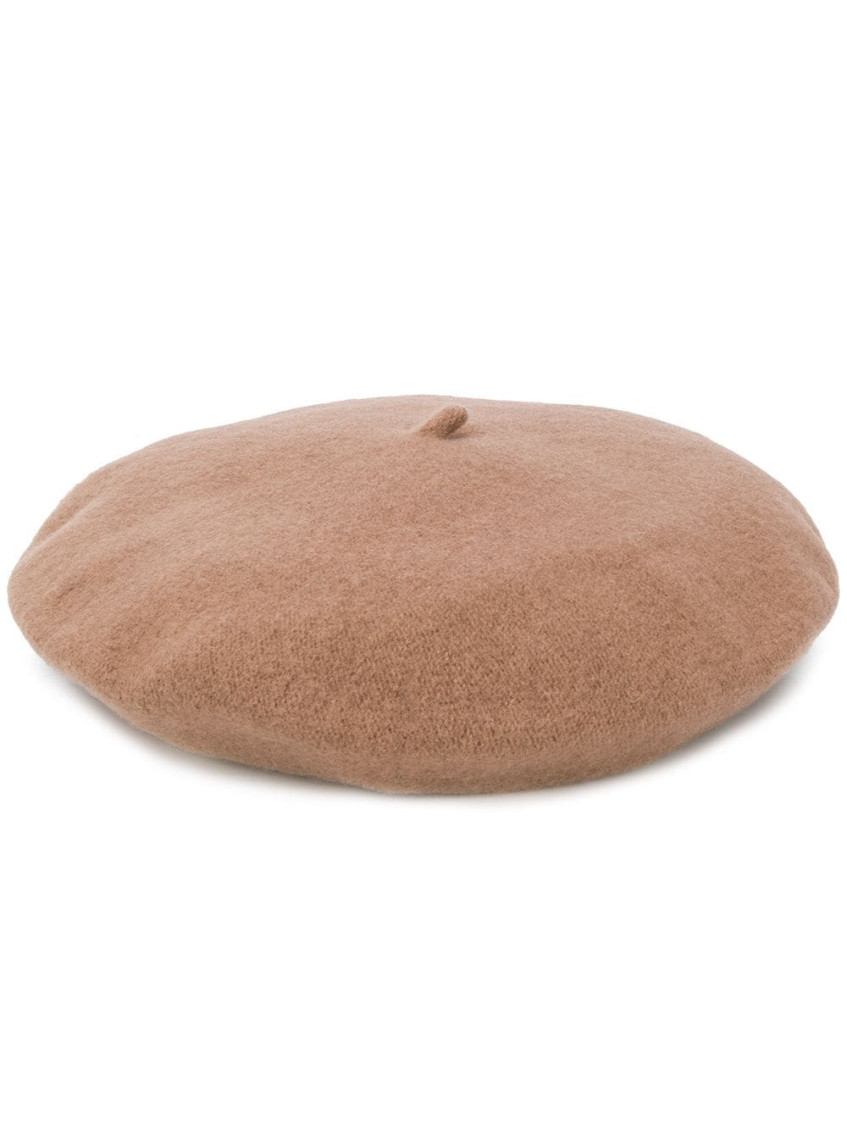 Celine Céline Robert Knitted Beret Hat In Taupe