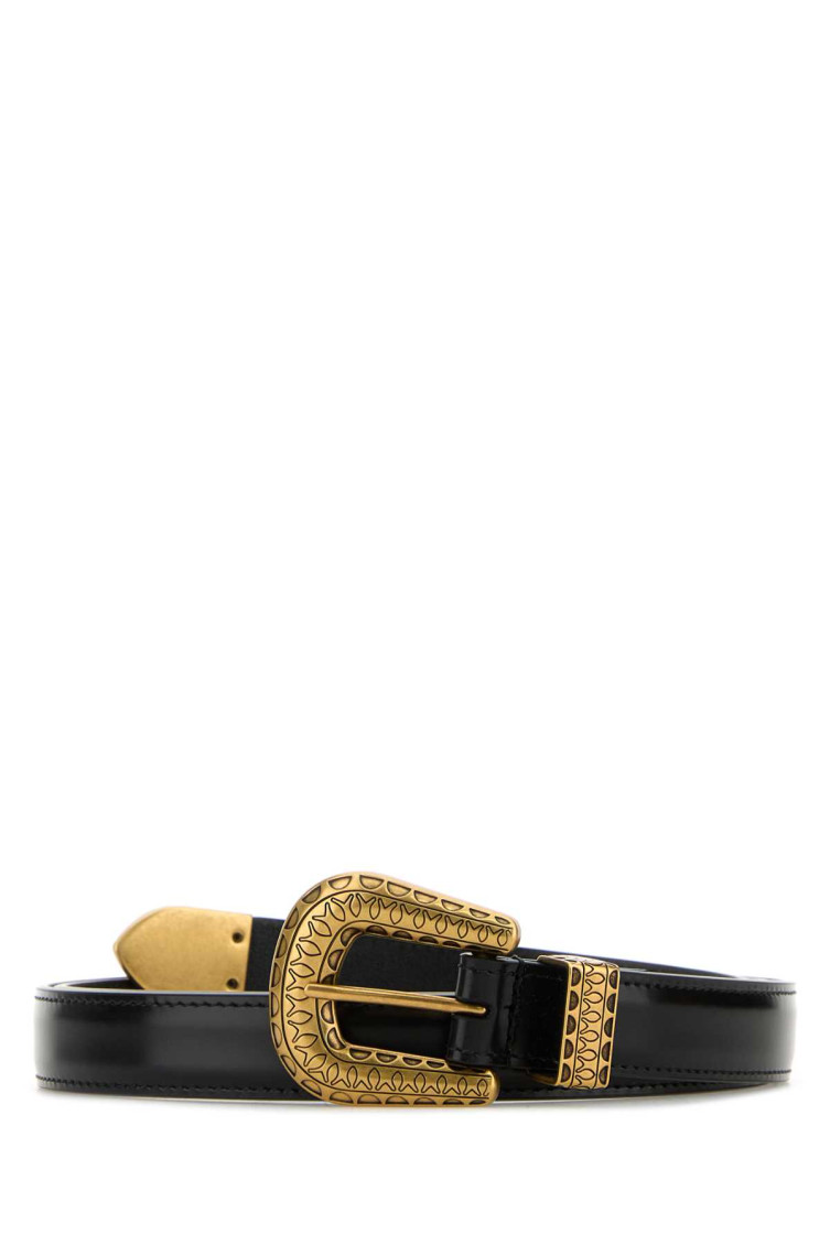 Valentino Black Vlogo Signature Brushed Calfskin Belt In Black