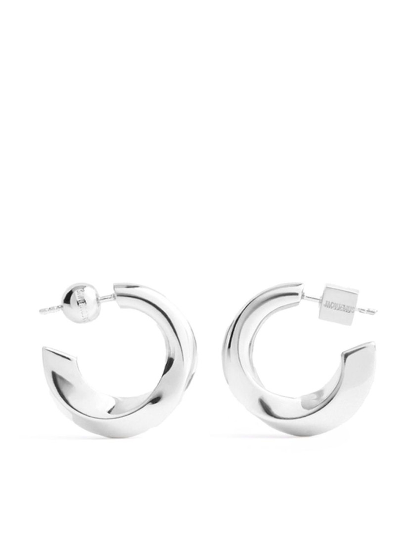 Jacquemus Women Les Creoles Tourni Earrings In Silver