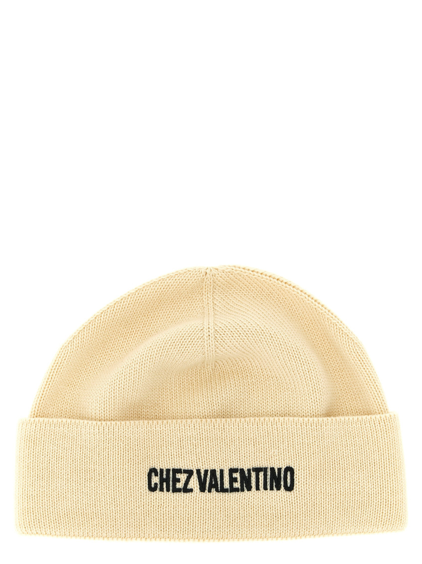 Valentino Garavani Chez Cotton And Wool Beanie In Pink